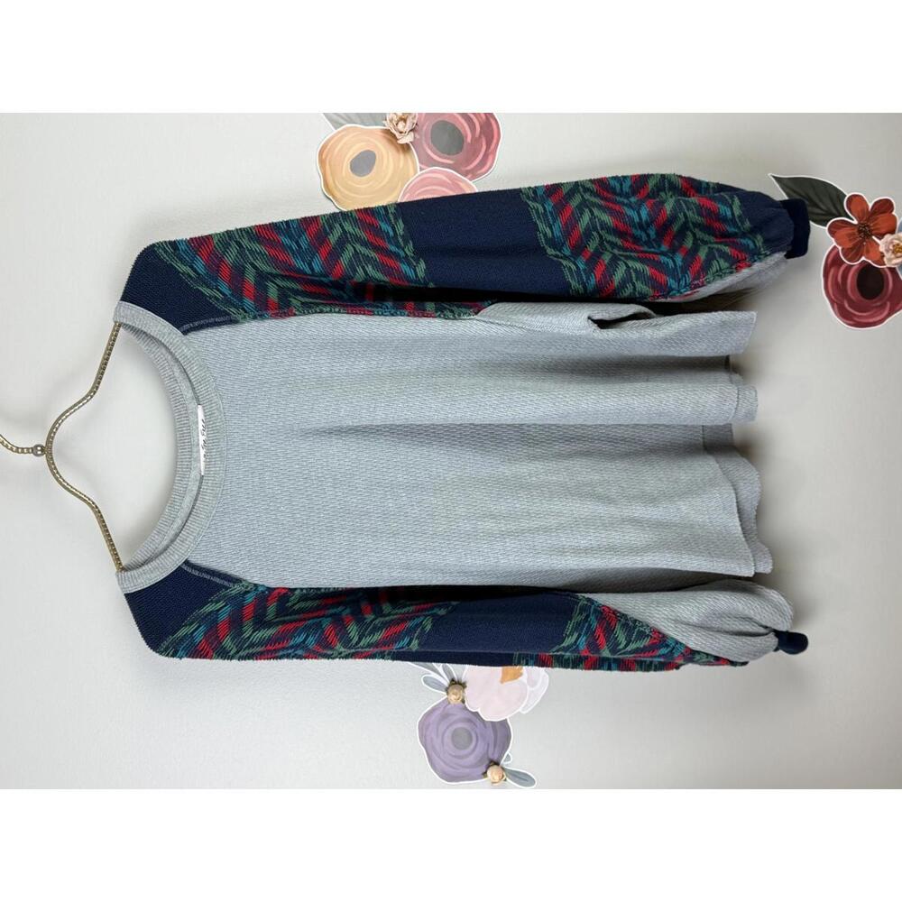 We The Free Rainbow Dream Bohemian Gray Oversized Thermal Sweatshirt - Size - XS - Picture 2 of 6